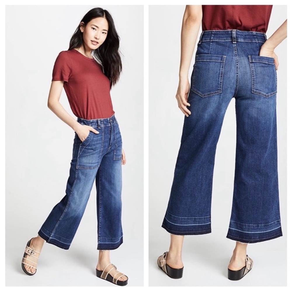 Veronica Beard Women’s size 27 Lou 11" Raw Hem High Waist Gaucho Denim Jeans